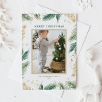 Faux Gold Foil Pine Needles Photo Christmas