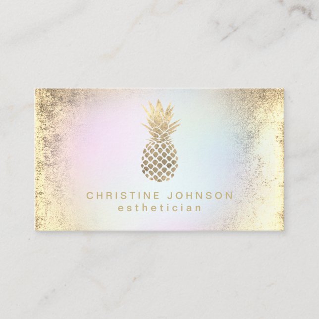 FAUX gold foil pineapple Business Card (Front)