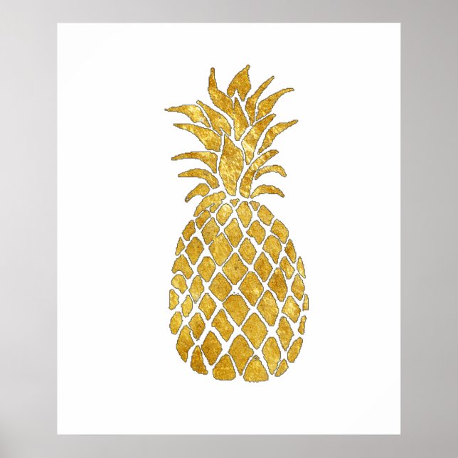 faux gold foil pineapple poster (Front)