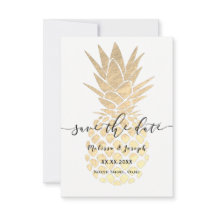 Faux gold foil pineapple | save the date