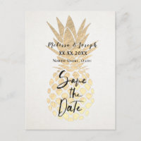 FAUX gold foil pineapple save the date