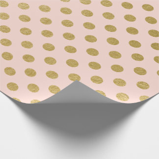 Faux Gold Foil Polka Dot Pattern Wrapping Paper