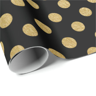 Faux Gold Foil Polka Dot Pattern Wrapping Paper