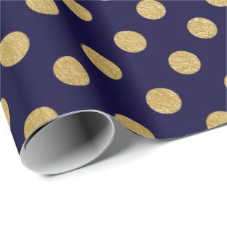 Faux Gold Foil Polka Dot Pattern Wrapping Paper