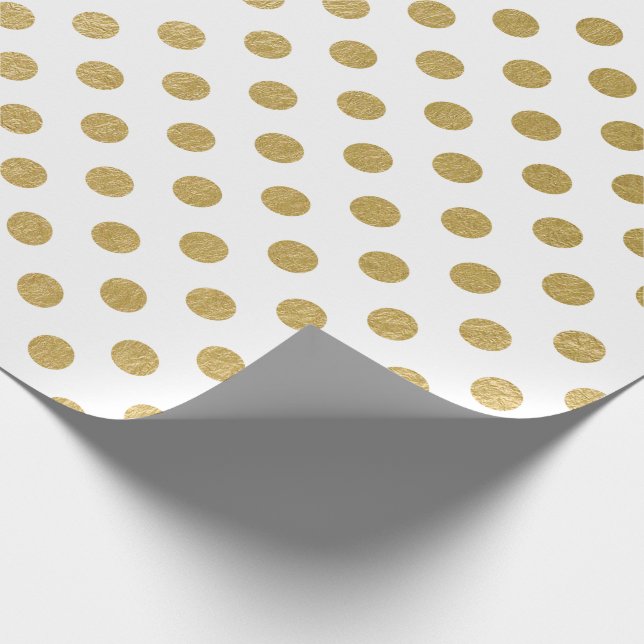 Faux Gold Foil Polka Dot Pattern Wrapping Paper (Corner)
