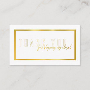Faux gold foil poshmark thank you note business card