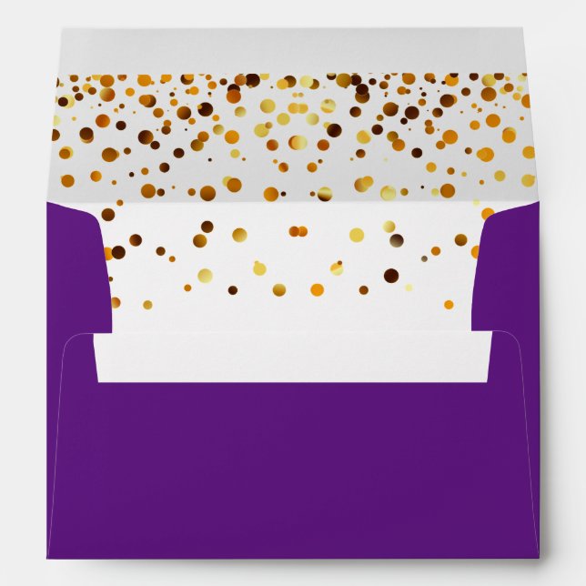 Faux Gold Foil Purple Confetti Elegant Sparkles Envelopes (Back (Bottom))