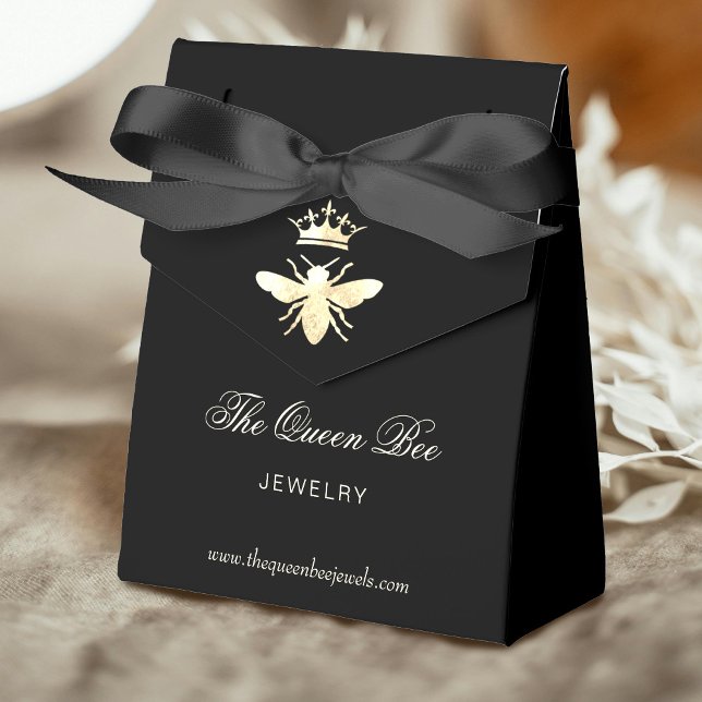 faux gold foil queen bee jewellery logo favour box (Creator Uploaded)