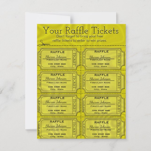 Faux Gold Foil Raffle Tickets Card (Front)