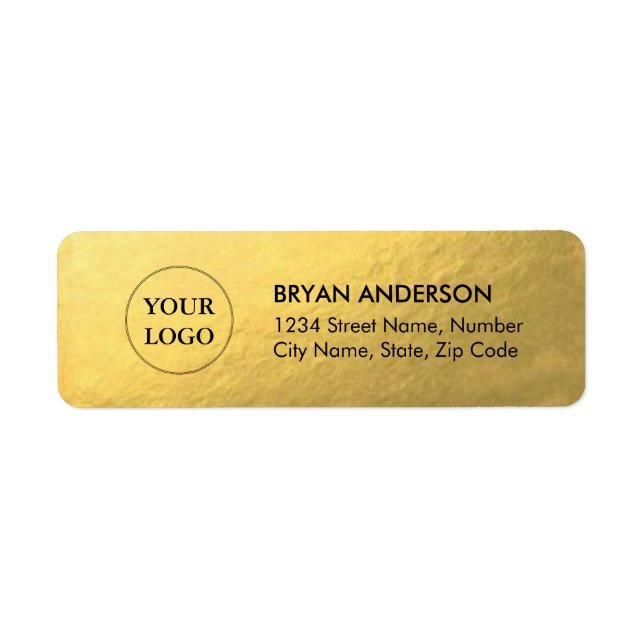 Faux Gold Foil Return Address Label (Front)