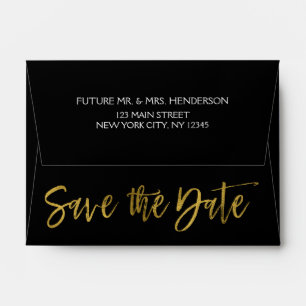 Faux Gold Foil Save the Date Envelope