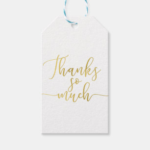 Faux Gold Foil Script Thank You Thanks So Much Gift Tags