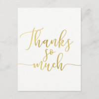 Faux Gold Foil Script Thank You Thanks So Much