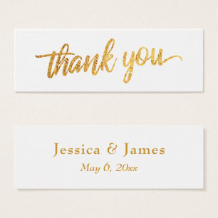 Faux Gold Foil Script Thank You Wedding Favour