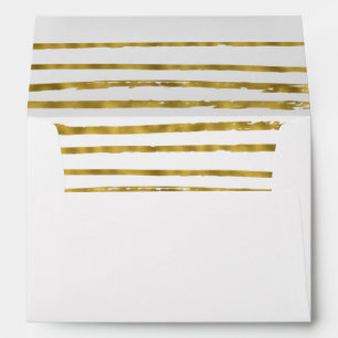 Faux Gold Foil Striped and Elegant Envelopes