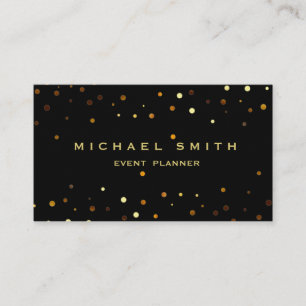 Faux Gold Foil Subtle Glitter Black Business Card