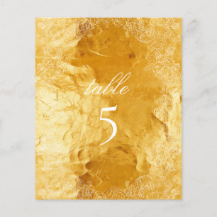 Faux Gold Foil Table Rococo Botanical Wreath