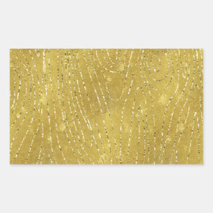 Faux Gold Foil Texture Background Sparkle Template Rectangular Sticker