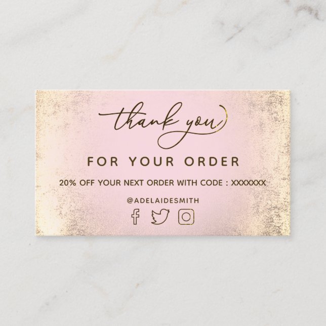 faux gold foil thank you card (Front)