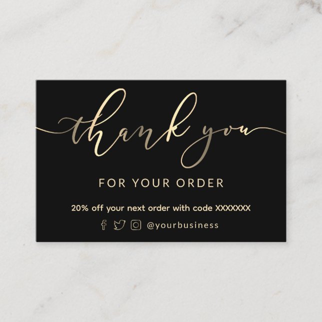 faux gold foil thank you card (Front)