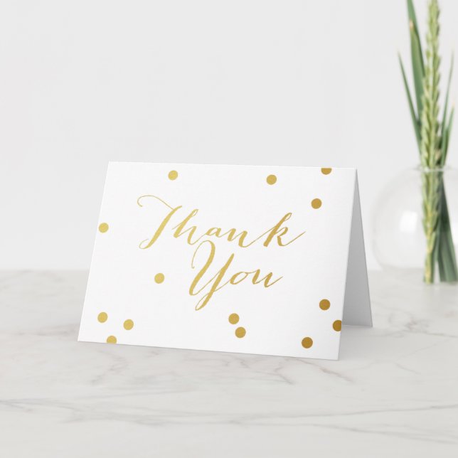 Faux Gold Foil Thank You Card (Front)