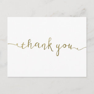 Faux Gold Foil Thank You Card - 4.25" x 5.6"
