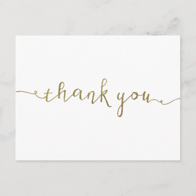 Faux Gold Foil Thank You Card - 4.25" x 5.6" (Front)