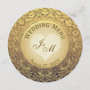 Faux Gold Foil Wedding Menu