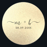 Faux Gold Foil Wedding Sticker<br><div class="desc">Simple and elegant faux gold foil Wedding Sticker. If you have any questions or requests please contact me.</div>