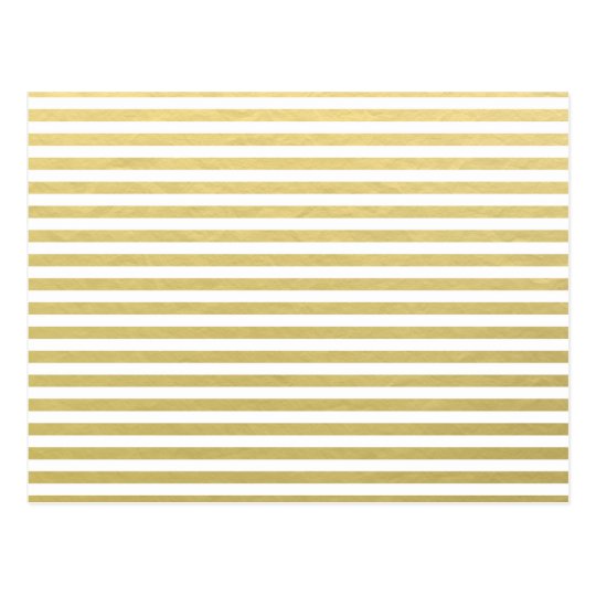 Faux Gold Foil White Stripes Pattern Postcard