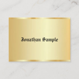 Faux Gold Glamour Template Old Text Personalised Business Card
