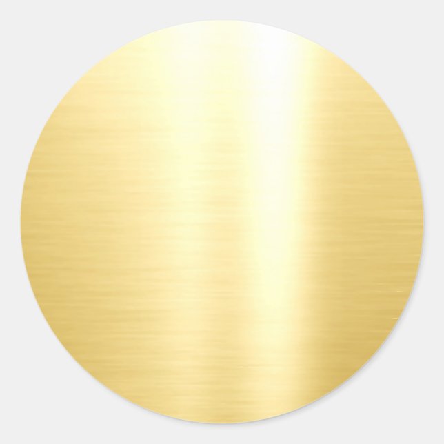 Faux Gold Glamourous Blank Template Elegant Classic Round Sticker (Front)