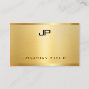 Faux Gold Glamourous Professional Modern Elegant Business Card