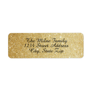 Faux Gold Glitter Address Labels