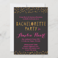 Faux Gold Glitter Animal Print Bachelorette Party