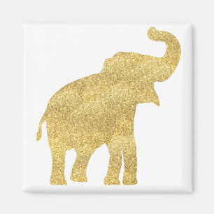 faux gold glitter baby elephant magnet