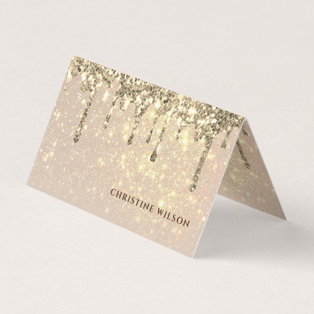faux gold glitter background business card (Front)