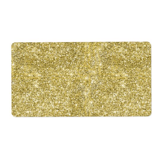 Faux Gold Glitter Background Pattern Sparkle Shipping Label