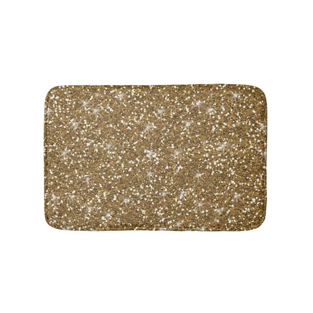 Faux Gold Glitter Bath Mat (Front)