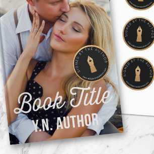 Faux Gold Glitter Black Signed by the Author Classic Round Sticker