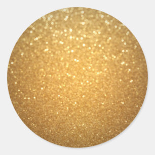Faux Gold Glitter Blank Template Glamour Golden Classic Round Sticker