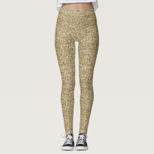 Faux Gold Glitter Design Leggings