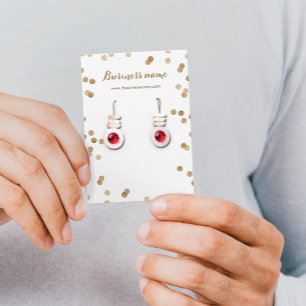 Faux Gold Glitter Dots Background Earring Cards