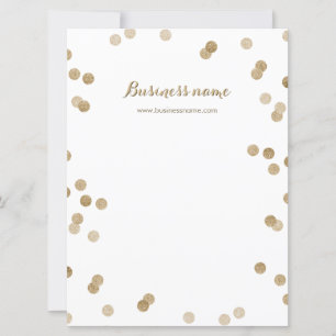 Faux Gold Glitter Dots Background Necklace Cards