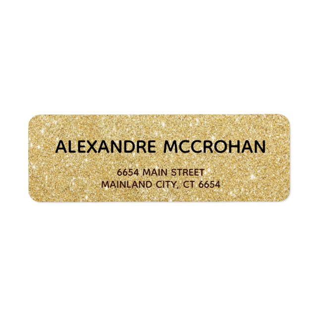 Faux Gold Glitter Foil Return Address Label (Front)