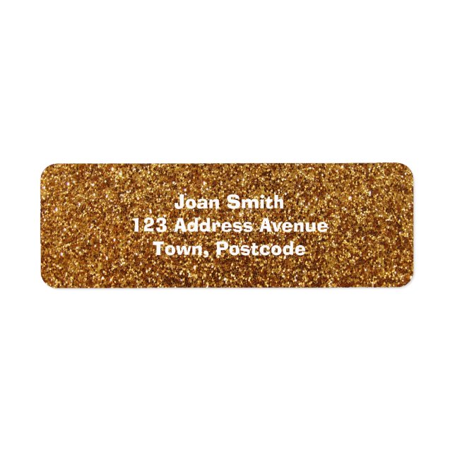 Faux Gold glitter graphic Return Address Label (Front)