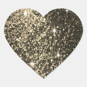 Faux Gold Glitter Heart Sticker
