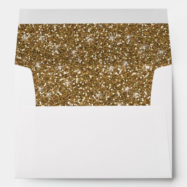 Faux Gold Glitter Lined Envelope (Back (Bottom))