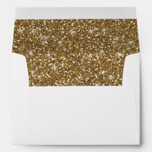 Faux Gold Glitter Lined Envelope