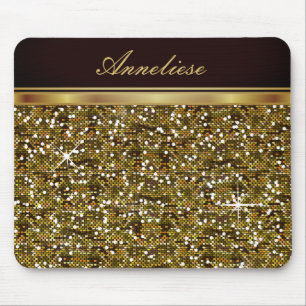 Faux Gold Glitter - Personalised Mouse Pad